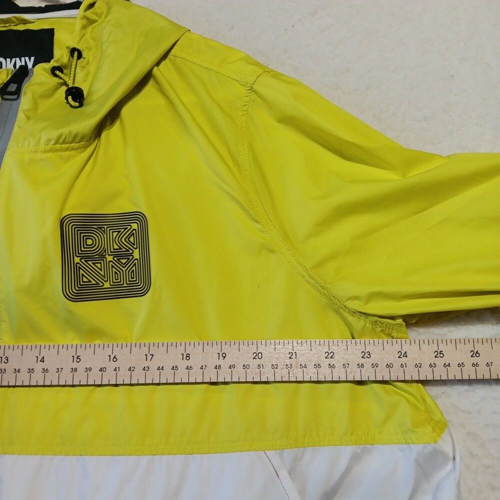 DKNY Hooded Lightweight Athletic Jacket Men’s LARGE Reflective Full Front Zip - Picture 3 of 6